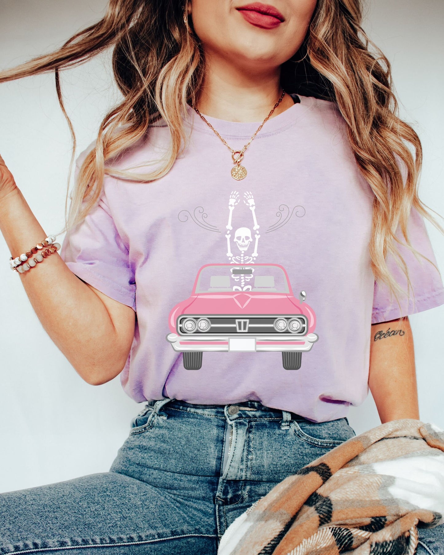 The Skeleton Spooky Wind Through the Hair Summer Shirt, Gift This Fun Shirt to Your Bestfriend