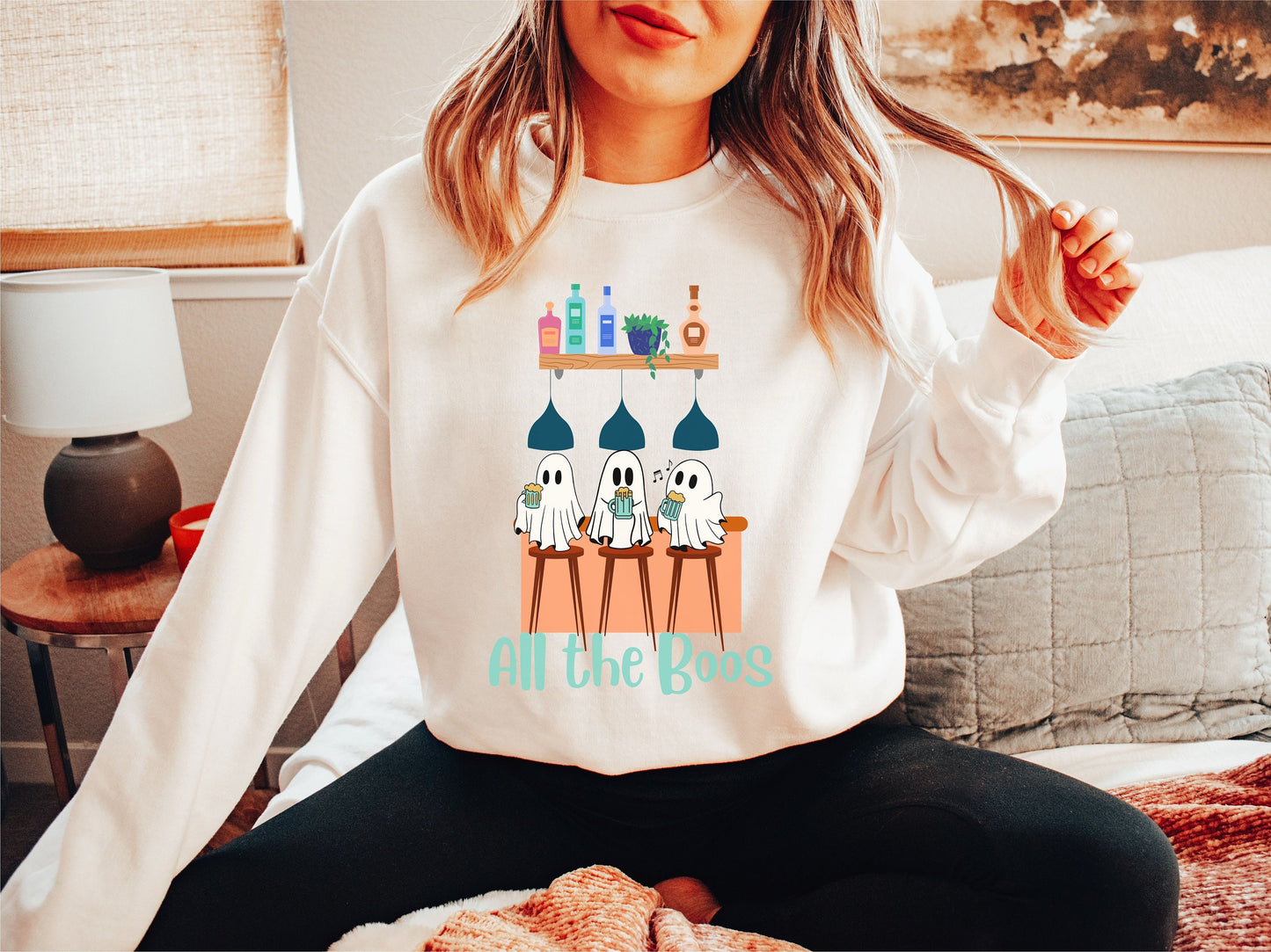 Ghosts Drinking Beer Sweatshirt, Boos Sweatshirt, Booze Halloween Sweater, Bartender Halloween Tee, Alcohol Ghosts Tee, Halloween Gift