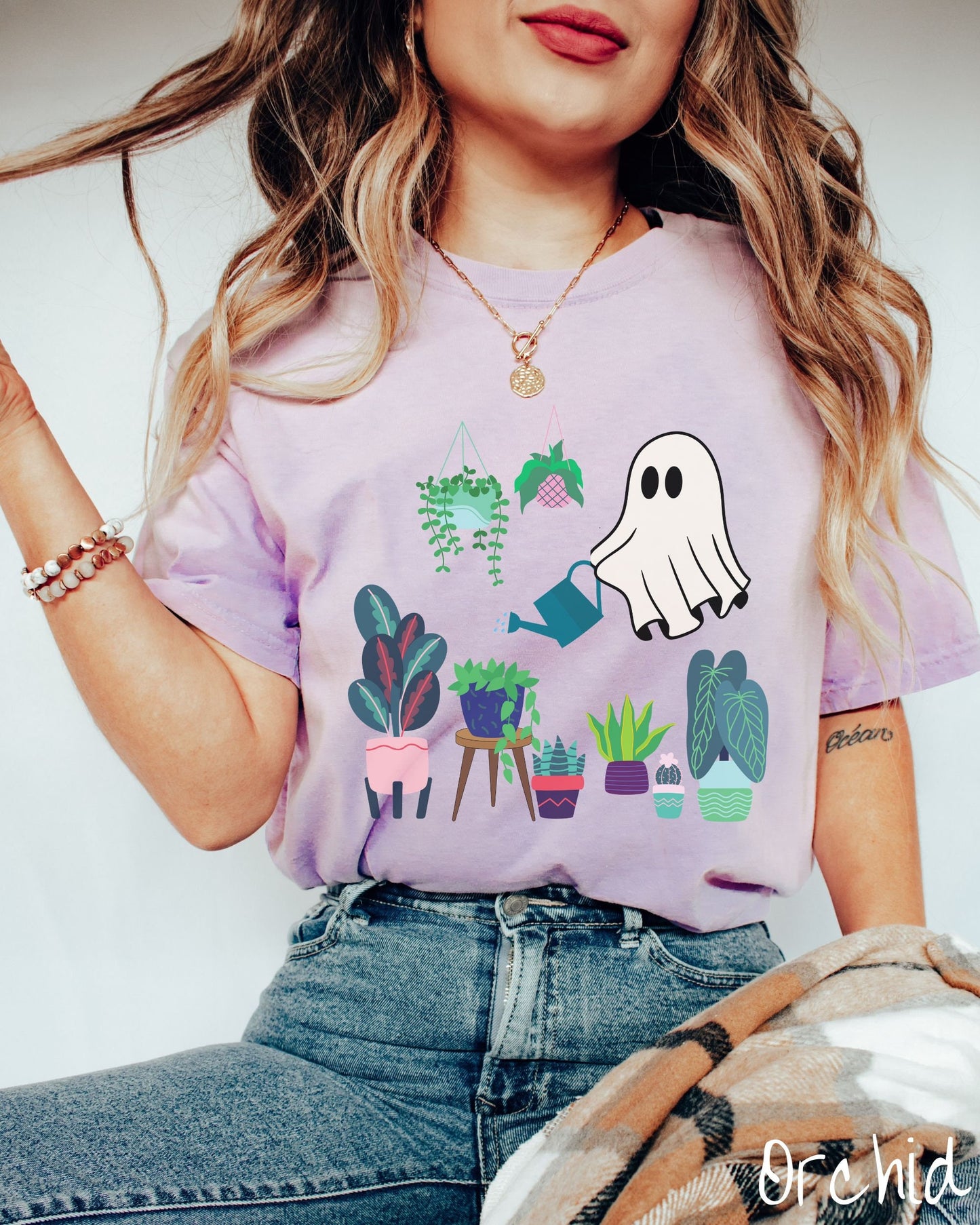 Comfort Colors Shirt, Ghost Watering Plants T-Shirt, Plant Parent Ghost, Halloween Plant Gift, Plant Lover Tee, Spooky Ghost and Plants
