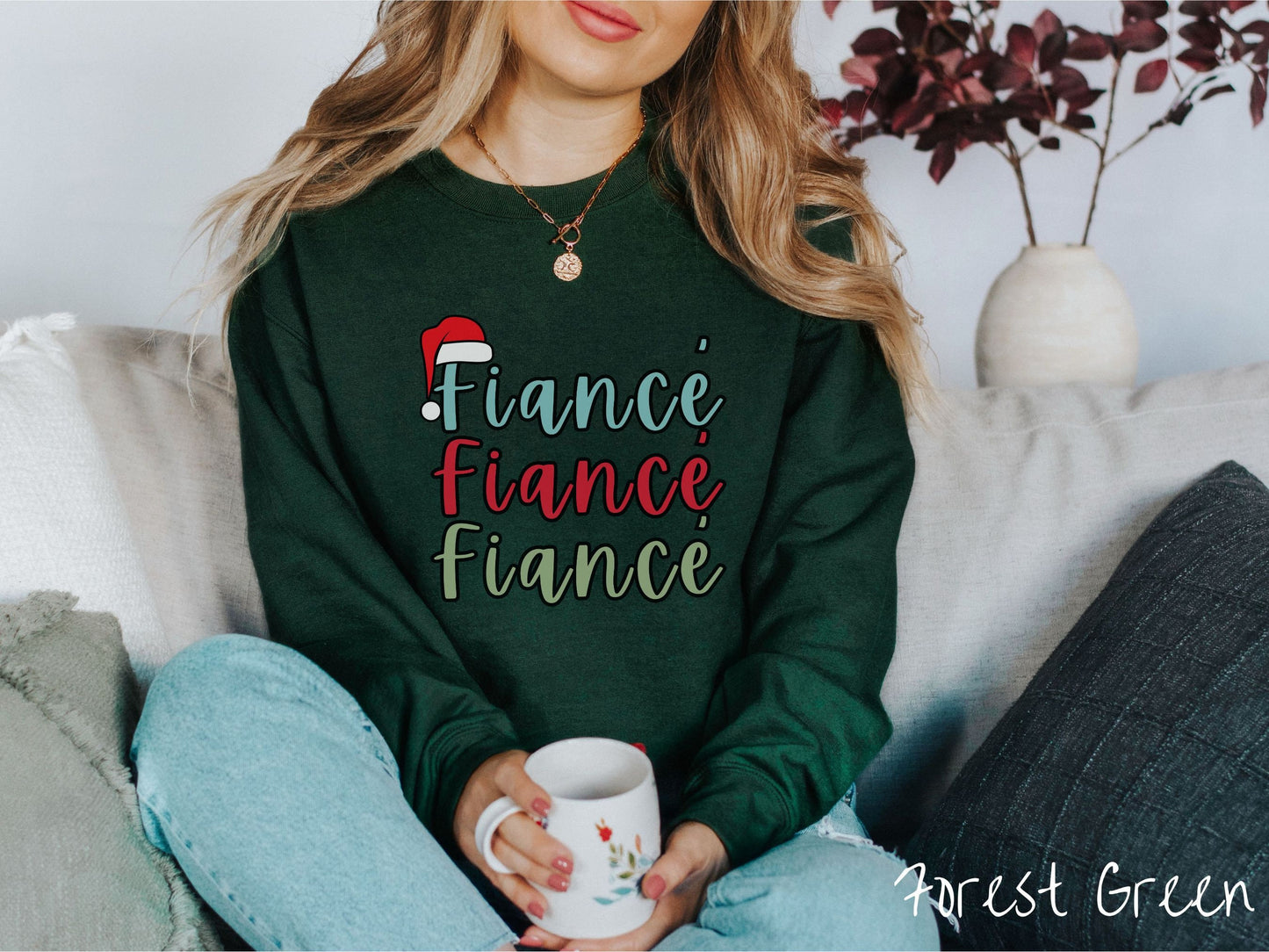 Christmas Fiance Sweatshirt, Cozy Christmas Engaged Sweater, Fiance Shirt, Retro Engagement Shirt, Ugly Christmas Vintage