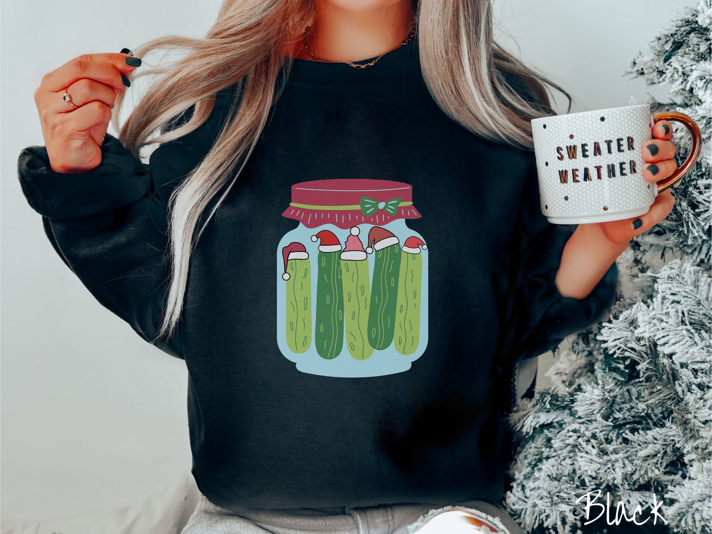 Christmas Pickles Sweatshirt, Cozy Christmas Dill Pickles Sweater, Funny Food Shirt, Retro Funny Christmas Sweater, Ugly Christmas Vintage