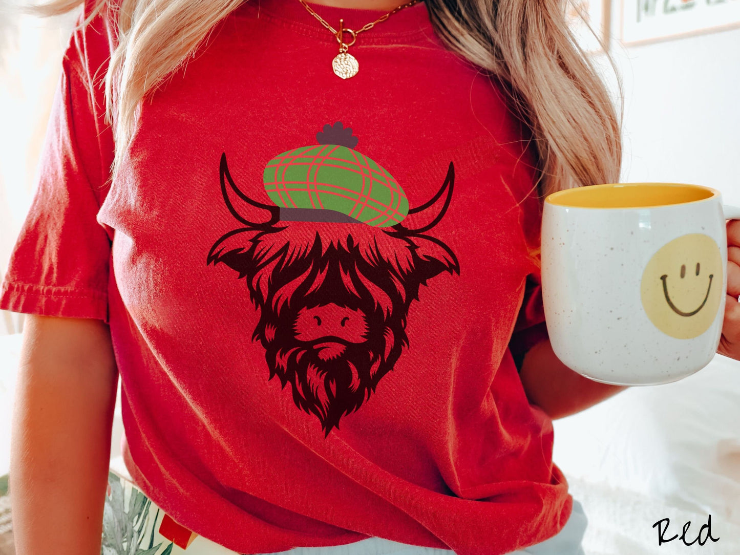 Comfort Colors Shirt, Christmas Highlander Cow Shirt, Scottish Christmas Shirt, Christmas Cow Tee, Cow Lover Gift, Wool Tam Christmas Shirt