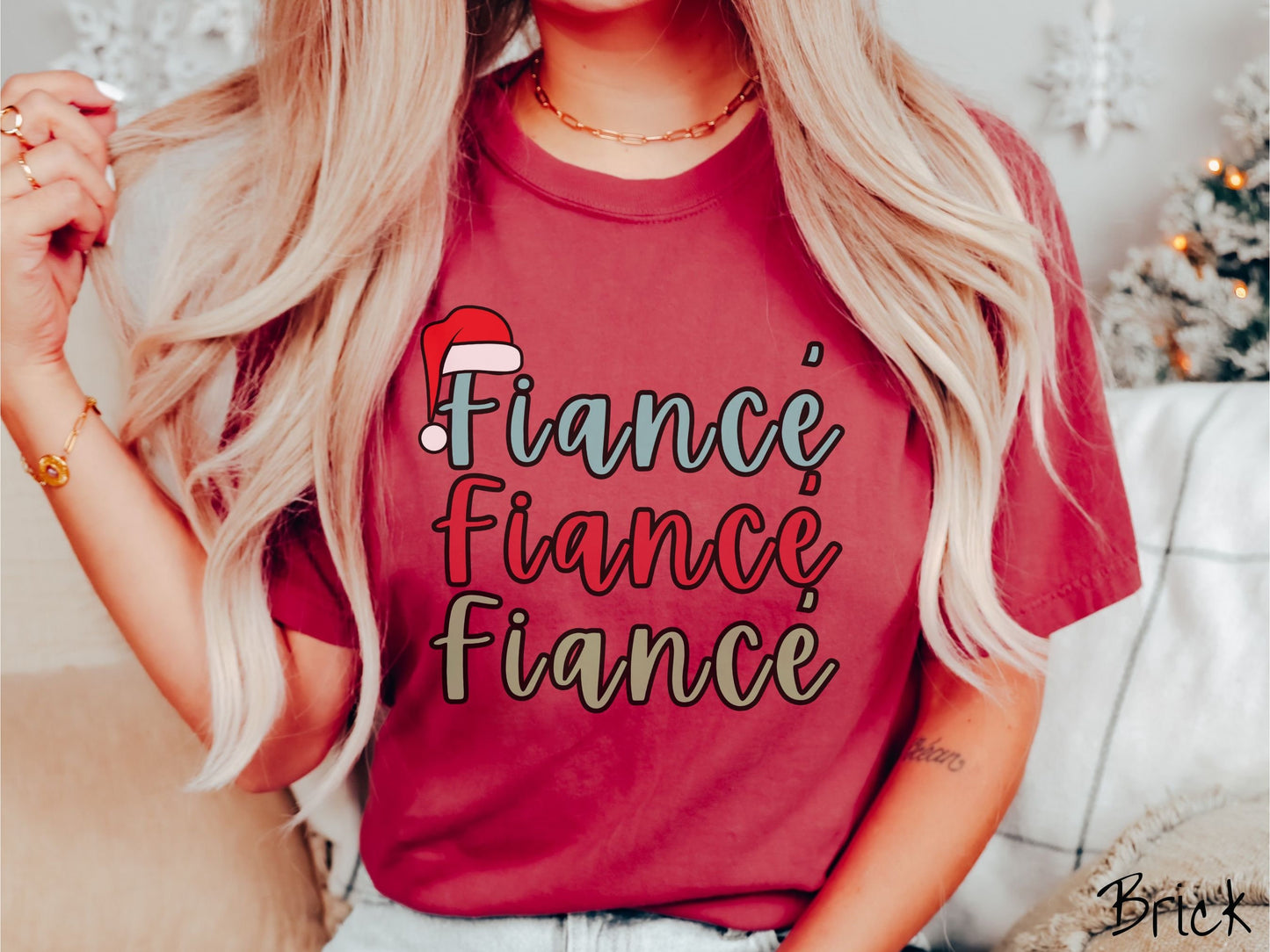 Comfort Colors Shirt, Christmas Fiance Shirt, Holiday Enagement Shirt, New Bride Tee, Engaged Shirt, Retro Fiance Shirt, Santa Fiance
