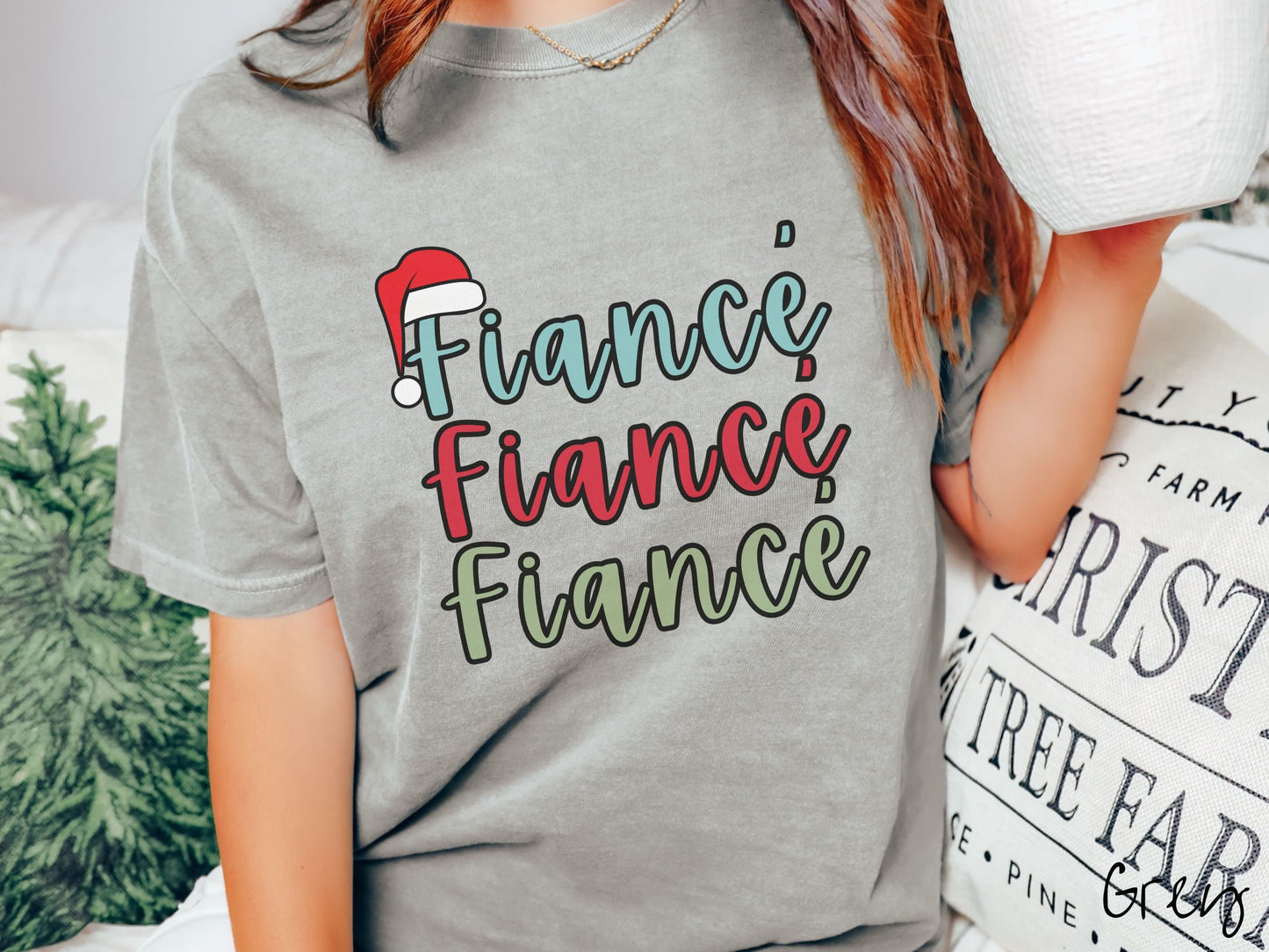 Comfort Colors Shirt, Christmas Fiance Shirt, Holiday Enagement Shirt, New Bride Tee, Engaged Shirt, Retro Fiance Shirt, Santa Fiance