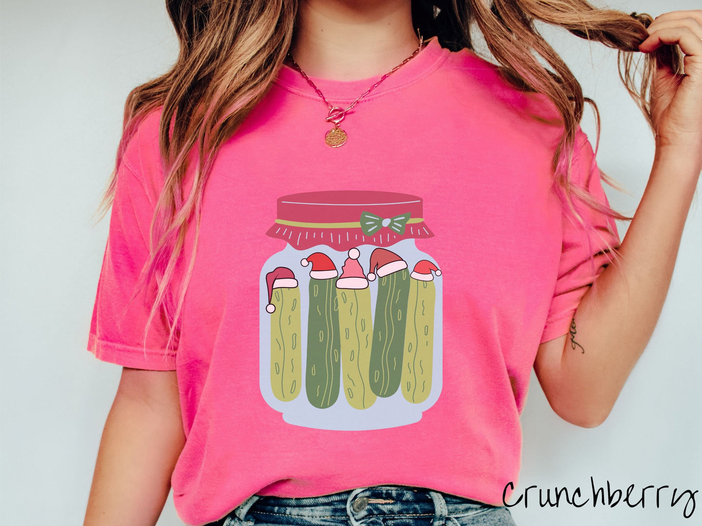Comfort Colors Shirt, Funny Christmas Pickles Shirt, Dill Pickles Tee, Winter Foodie Shirt, Gift for Pickle Lover, Cozy Holiday