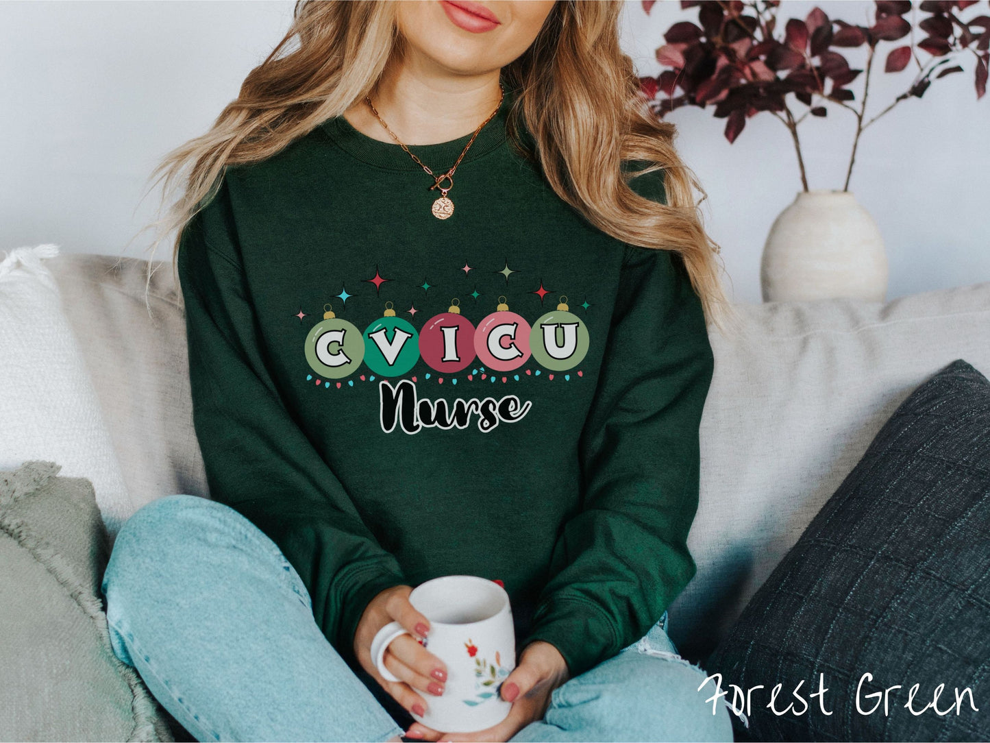 Christmas CVICU Nurse Shirt, Nursing Festive Sweater, Cozy Holiday CVICU shirt, Cardiovascular icu Gift, Nurse Gift, icu nurse sweater