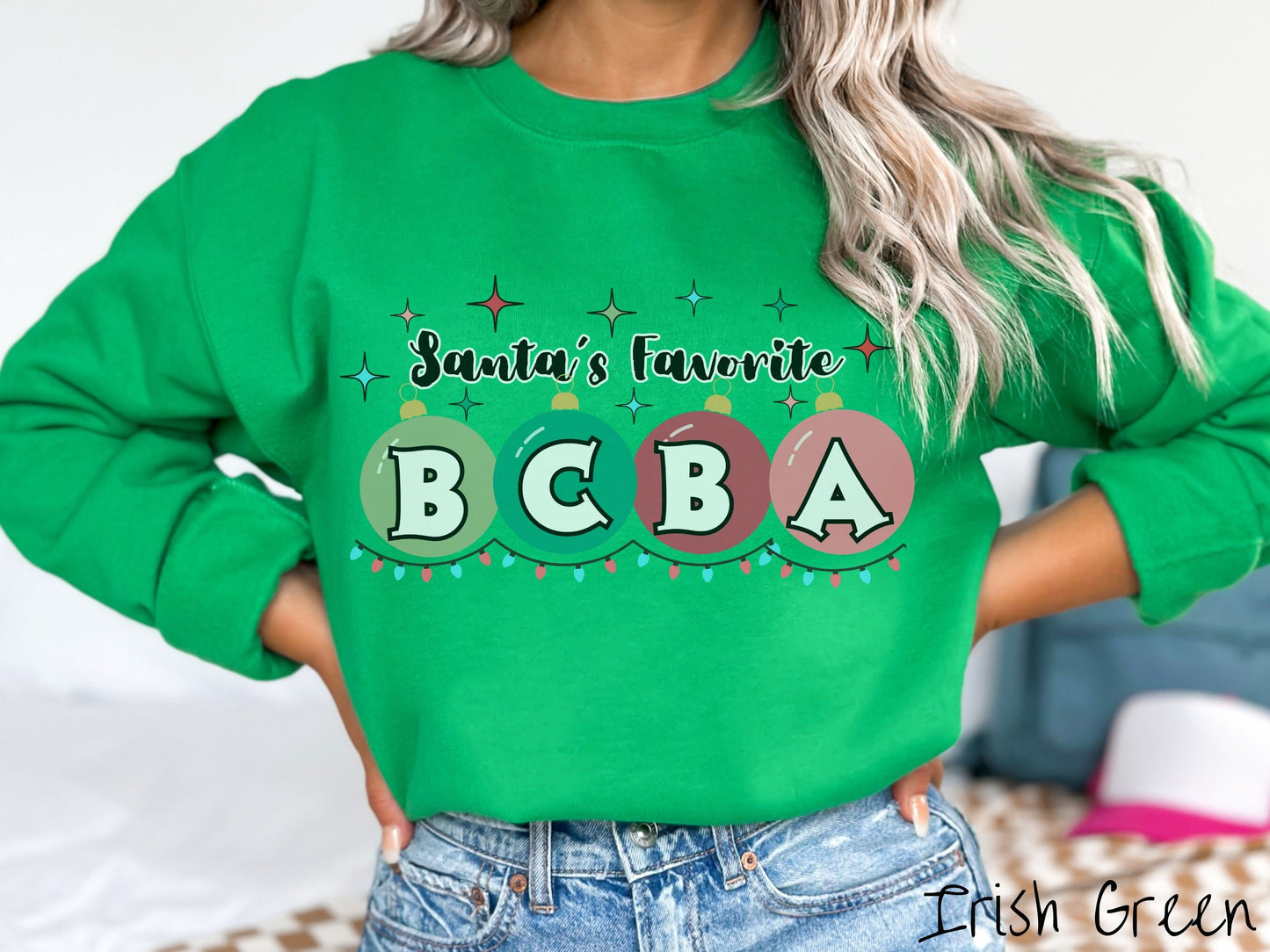 Christmas BCBA Shirt, ABA Festive Cozy Sweater, Cozy Behavior Analyst Tee, Holiday Behavior Shirt, bcba Gift, Santa's Favorite BCBA