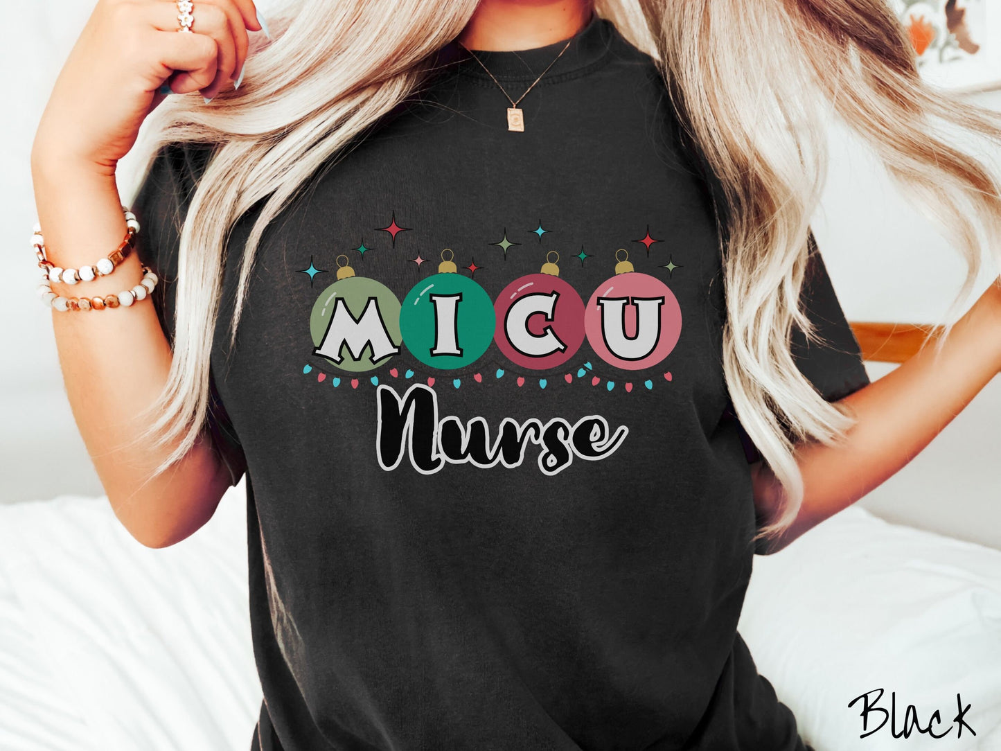 Comfort Colors Shirt, MICU Nurse Christmas Shirt, micu Shirt, Nurse Holiday, ICU Festive Tee, Intensive Care Christmas, Retro MICU Gift