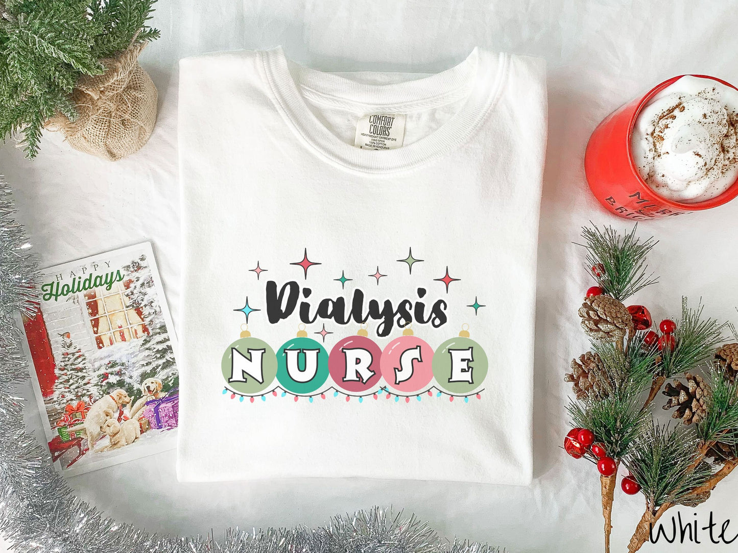 Comfort Colors Shirt, Dialysis Nurse Christmas Shirt, Holiday Nurse Shirt, Dialysis Christmas Shirt, Nursing Festive Tee, Nurse Gift