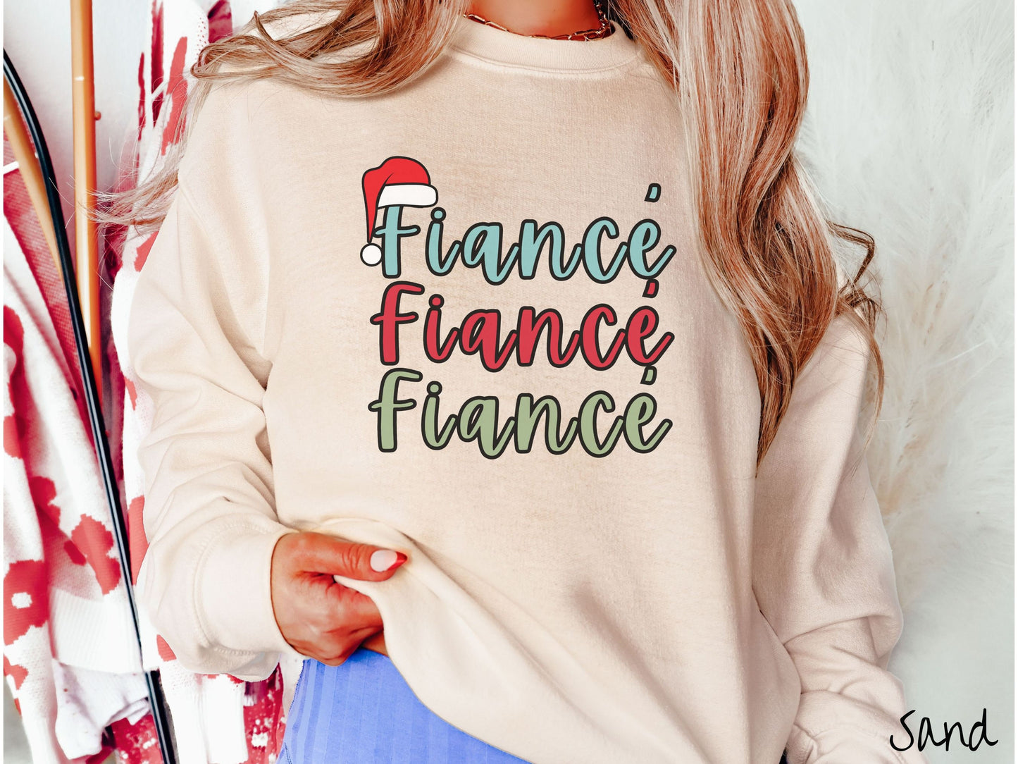 Christmas Fiance Sweatshirt, Cozy Christmas Engaged Sweater, Fiance Shirt, Retro Engagement Shirt, Ugly Christmas Vintage