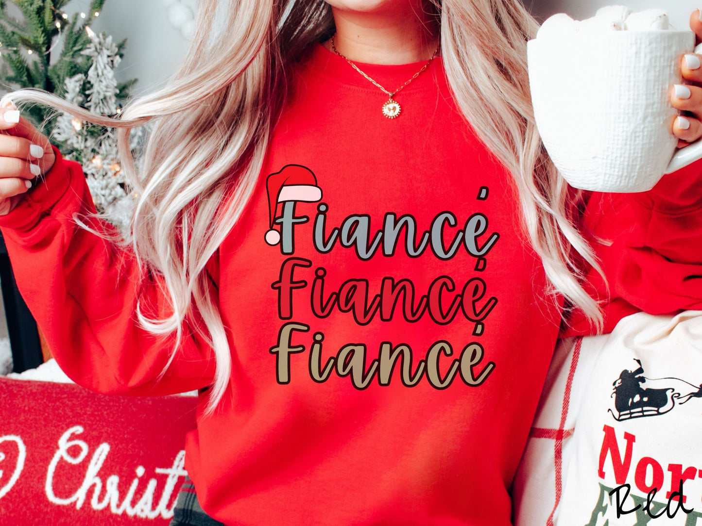 Christmas Fiance Sweatshirt, Cozy Christmas Engaged Sweater, Fiance Shirt, Retro Engagement Shirt, Ugly Christmas Vintage