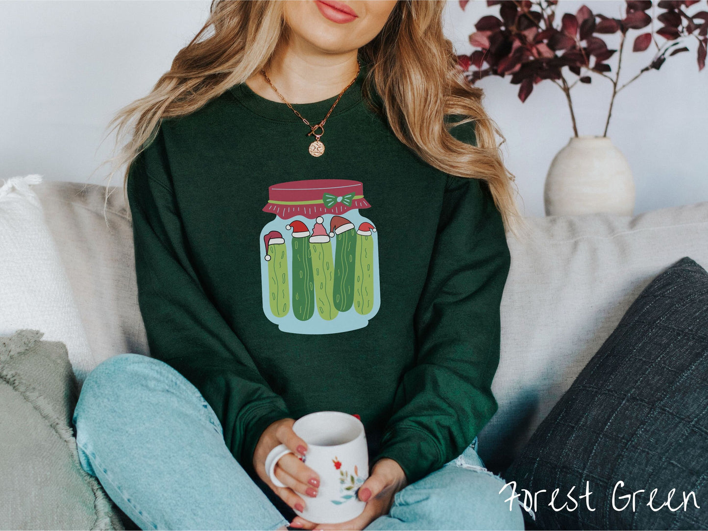 Christmas Pickles Sweatshirt, Cozy Christmas Dill Pickles Sweater, Funny Food Shirt, Retro Funny Christmas Sweater, Ugly Christmas Vintage
