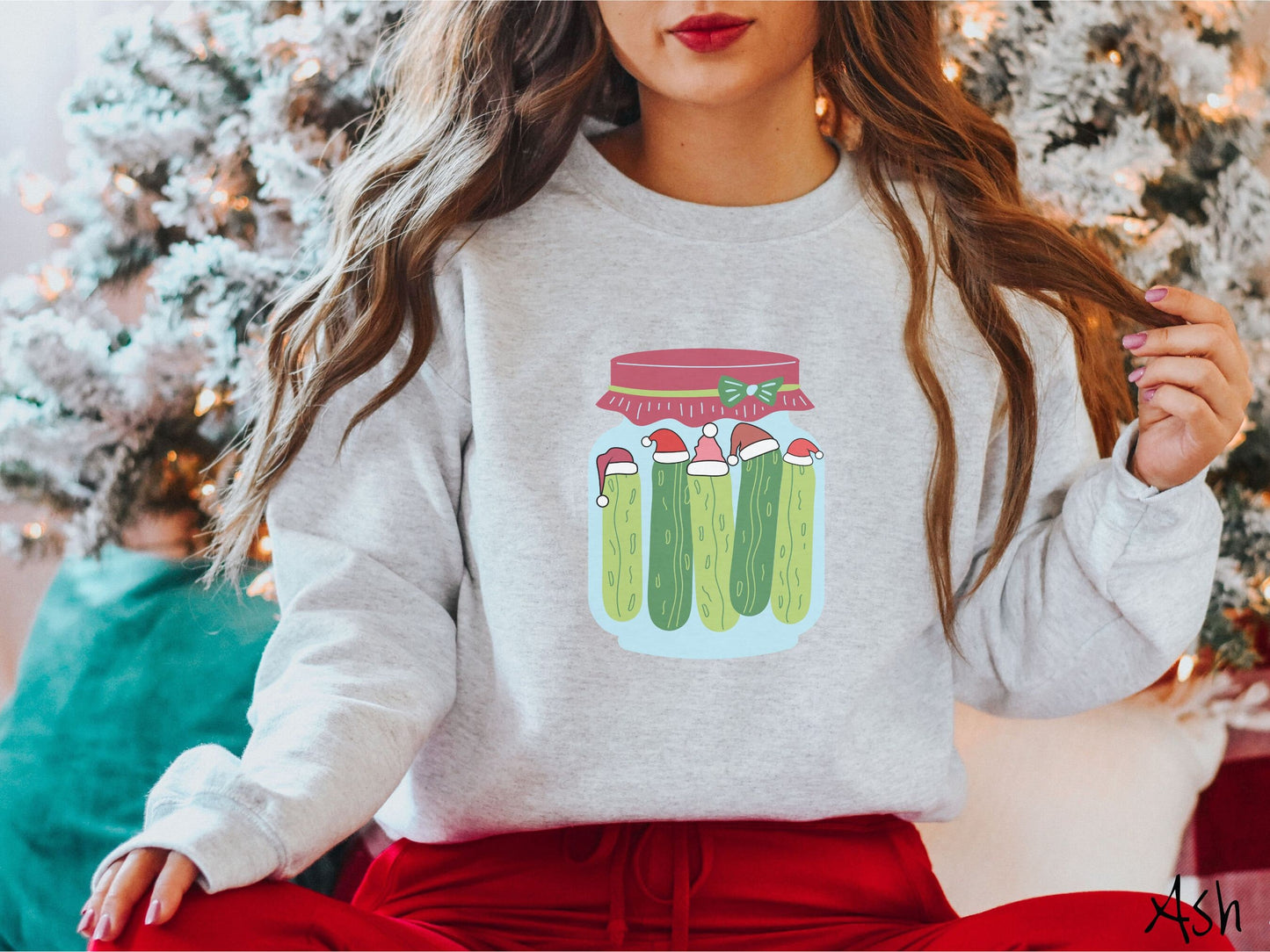 Christmas Pickles Sweatshirt, Cozy Christmas Dill Pickles Sweater, Funny Food Shirt, Retro Funny Christmas Sweater, Ugly Christmas Vintage