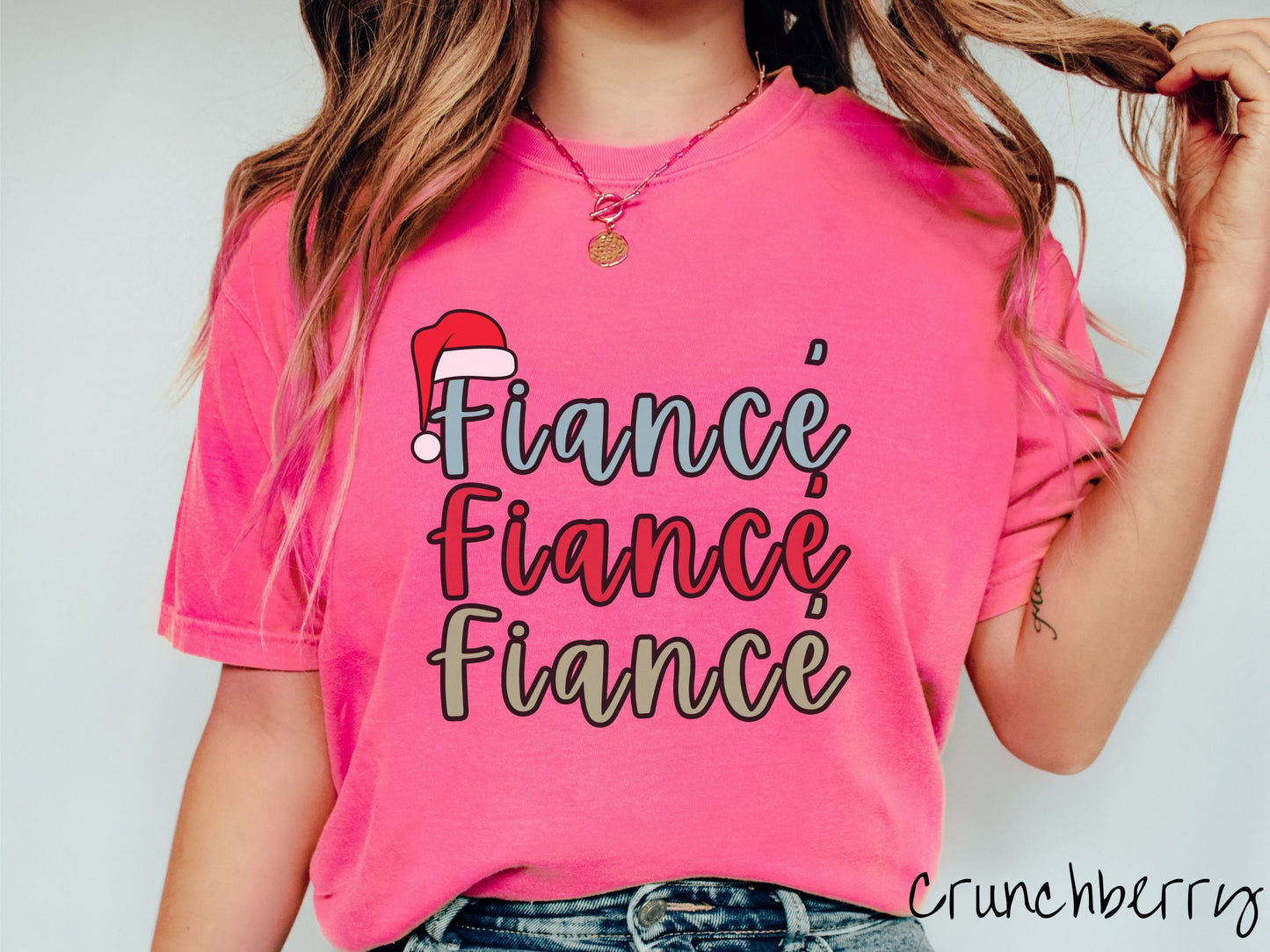 Comfort Colors Shirt, Christmas Fiance Shirt, Holiday Enagement Shirt, New Bride Tee, Engaged Shirt, Retro Fiance Shirt, Santa Fiance