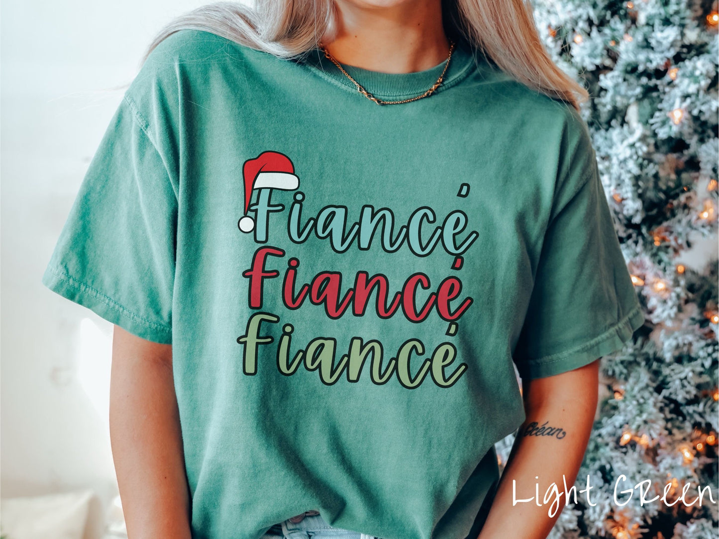 Comfort Colors Shirt, Christmas Fiance Shirt, Holiday Enagement Shirt, New Bride Tee, Engaged Shirt, Retro Fiance Shirt, Santa Fiance