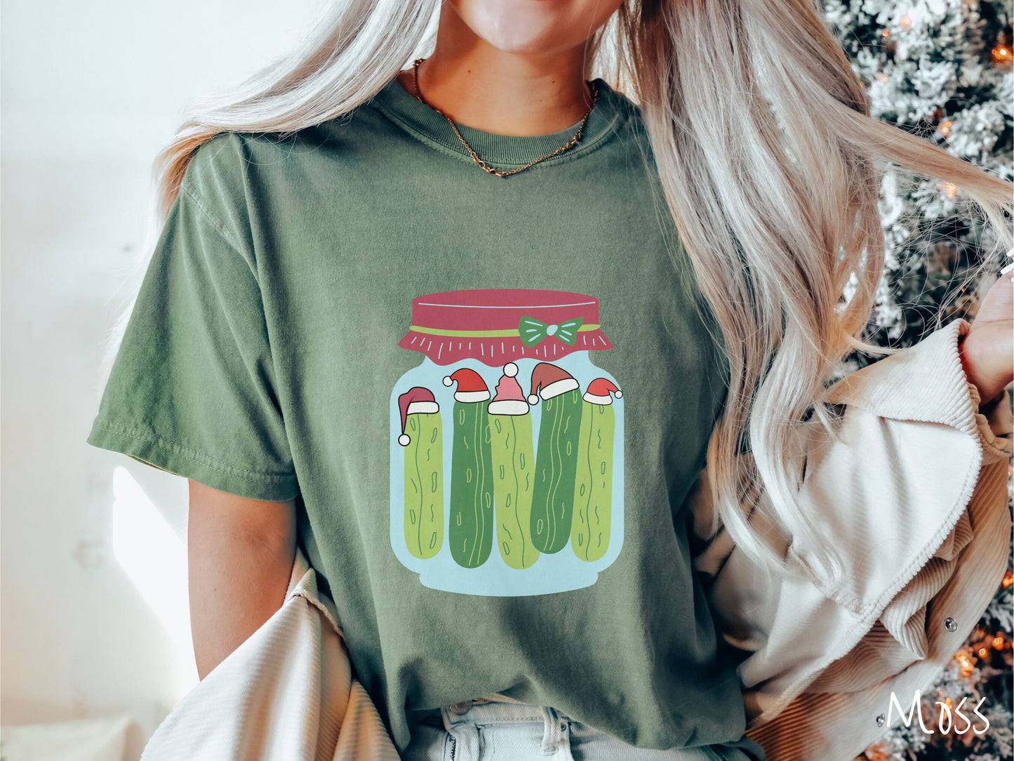 Comfort Colors Shirt, Funny Christmas Pickles Shirt, Dill Pickles Tee, Winter Foodie Shirt, Gift for Pickle Lover, Cozy Holiday