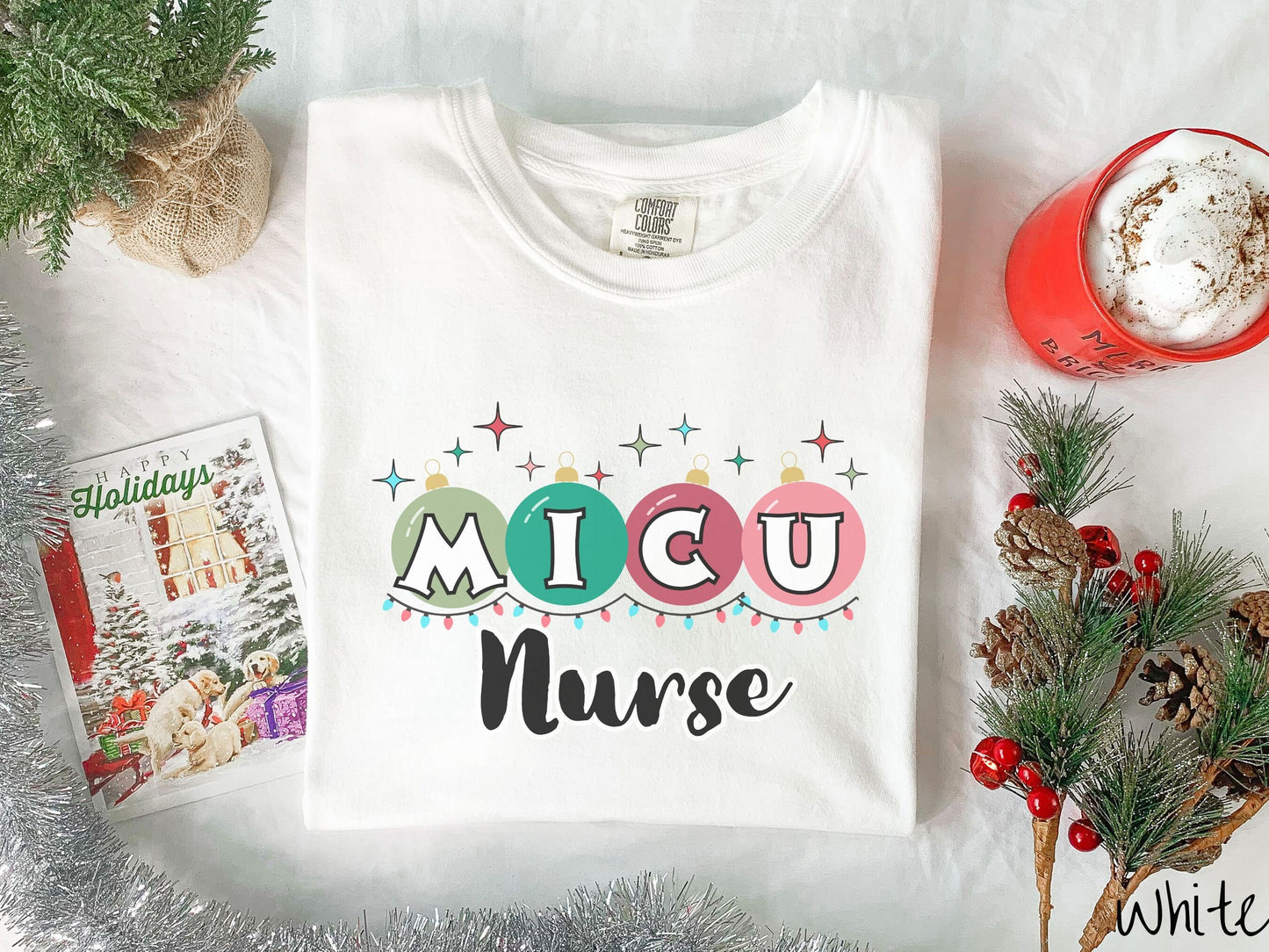 Comfort Colors Shirt, MICU Nurse Christmas Shirt, micu Shirt, Nurse Holiday, ICU Festive Tee, Intensive Care Christmas, Retro MICU Gift
