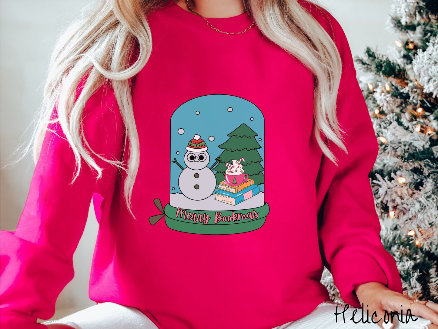 Merry Bookmas Christmas Sweatshirt, Snowman Shirt, Holiday Bookish Shirt, Christmas Coffee Tee, Cozy Sweatshirt, Christmas Books