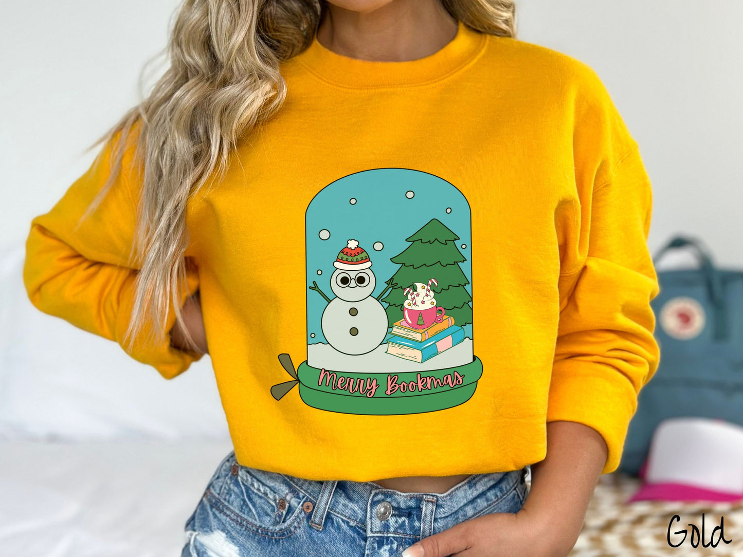 Merry Bookmas Christmas Sweatshirt, Snowman Shirt, Holiday Bookish Shirt, Christmas Coffee Tee, Cozy Sweatshirt, Christmas Books