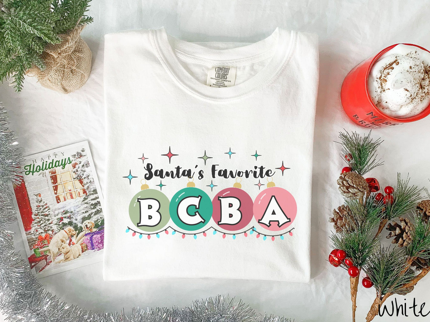 Comfort Colors Shirt, BCBA Christmas Shirt, ABA Shirt, Behavior Analyst Holiday, Behavior Festive Tee, bcba gift, Retro BCBA Shirt