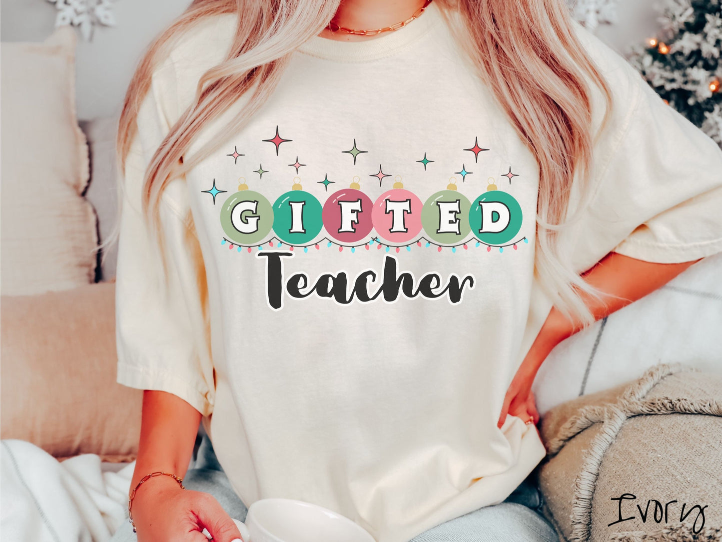 Comfort Colors Shirt, Gifted Teacher Christmas Shirt, GT Shirt, Teaching Gifted Tee, Festive Teacher Tee, G Teacher Gift, Gifted Shirt
