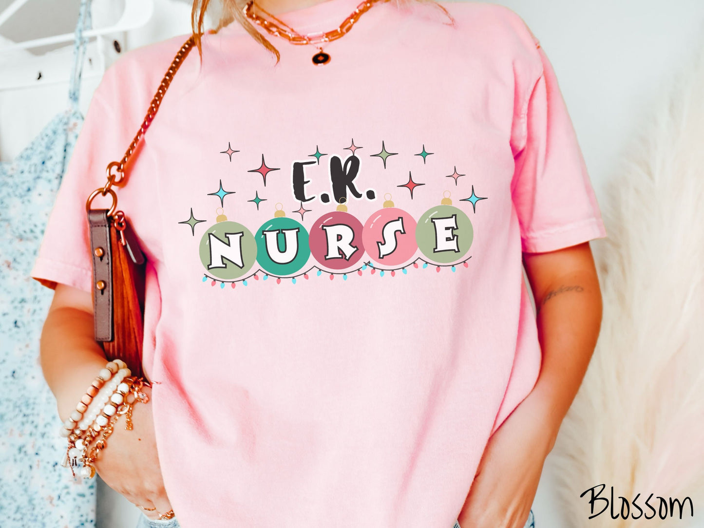 Comfort Colors Shirt, ER Nurse Christmas Shirt, Holiday Nurse Shirt, Emergency Room Nurse, Nursing Festive Tee, Nurse Gift, Ornament Tee