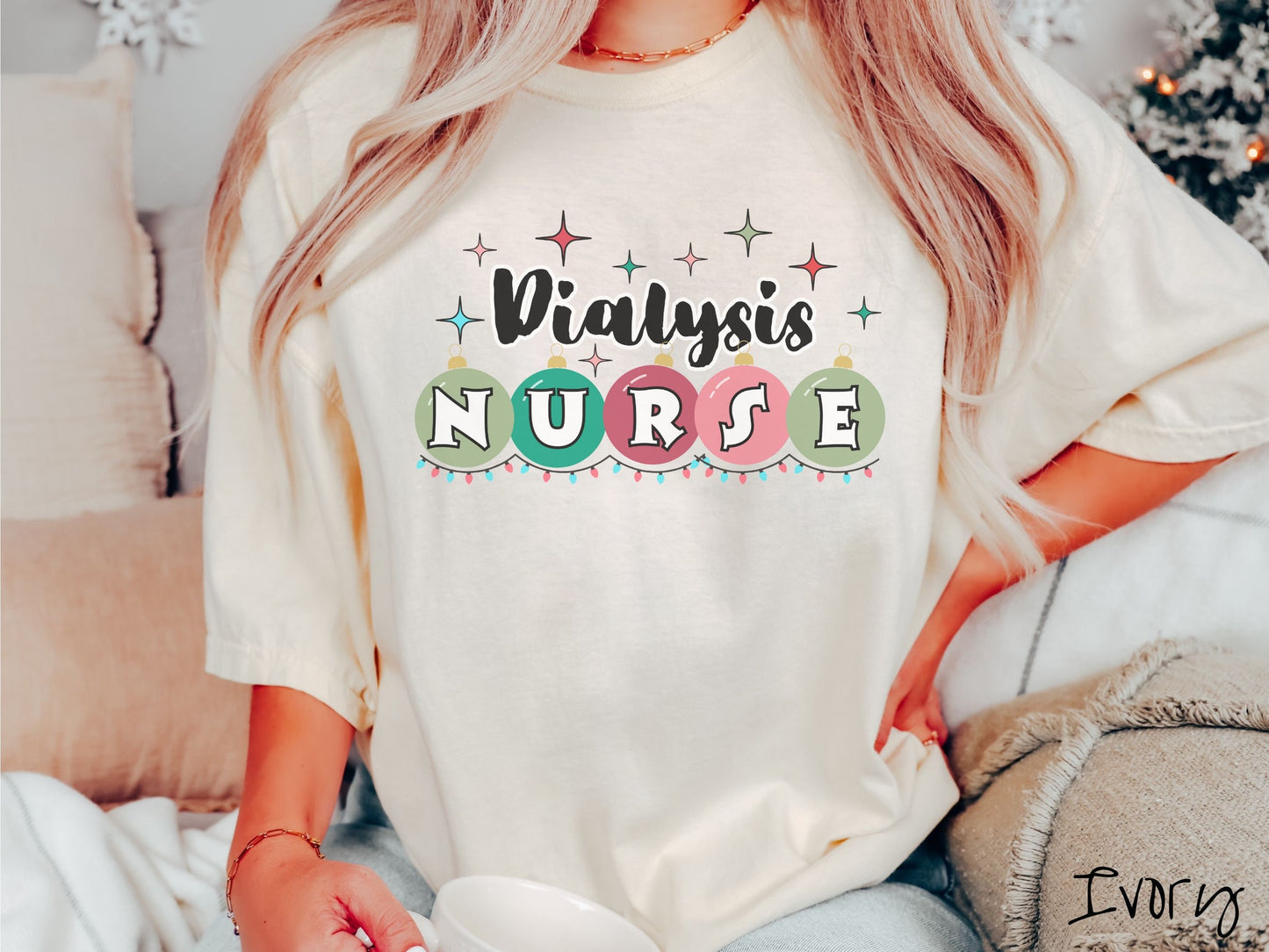 Comfort Colors Shirt, Dialysis Nurse Christmas Shirt, Holiday Nurse Shirt, Dialysis Christmas Shirt, Nursing Festive Tee, Nurse Gift