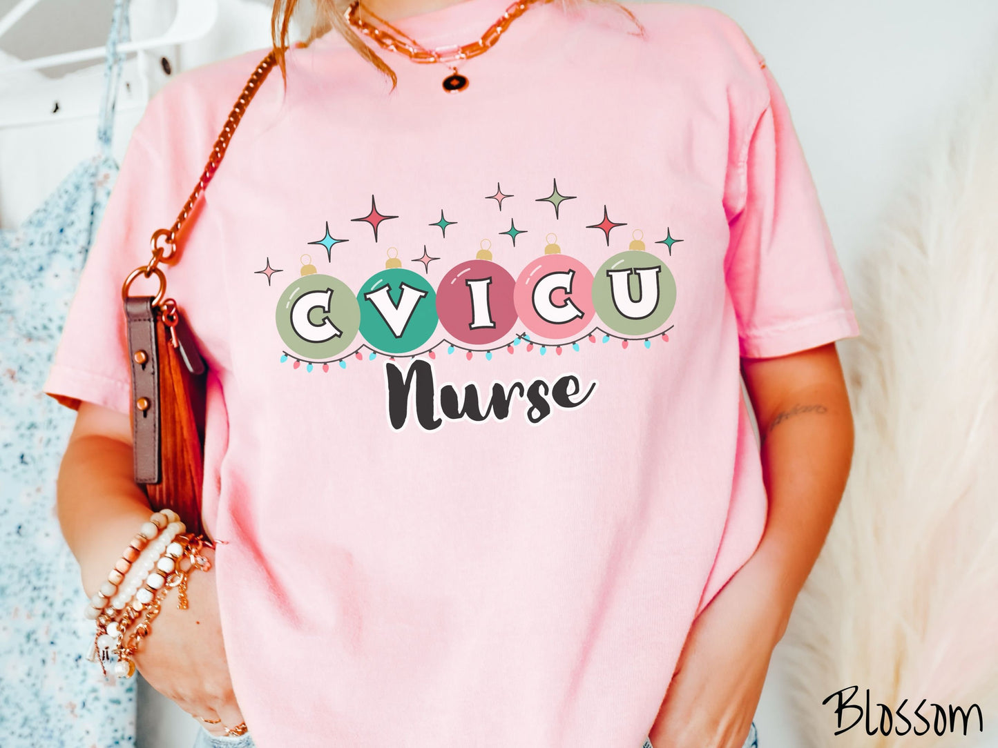 Comfort Colors Shirt, CVICU Nurse Christmas Shirt, Holiday Nurse Shirt, Cardio Christmas Shirt, Nursing Festive Tee, Nurse Gift