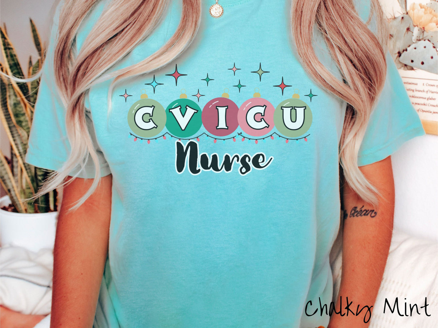 Comfort Colors Shirt, CVICU Nurse Christmas Shirt, Holiday Nurse Shirt, Cardio Christmas Shirt, Nursing Festive Tee, Nurse Gift