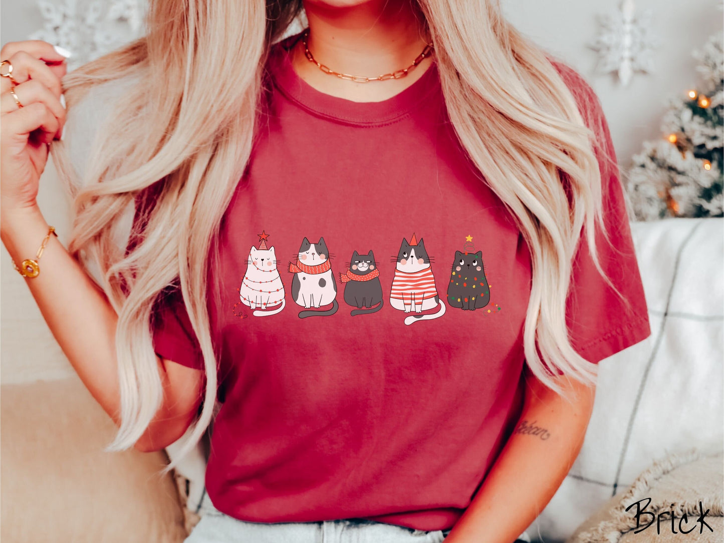 Comfort Colors Shirt, Christmas Cats, Funny Holiday Cats, Kitty Christmas, Cat Lovers Shirt, Cats in Santa Hats Tee, Retro Christmas