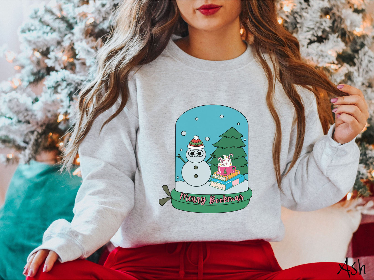 Merry Bookmas Christmas Sweatshirt, Snowman Shirt, Holiday Bookish Shirt, Christmas Coffee Tee, Cozy Sweatshirt, Christmas Books