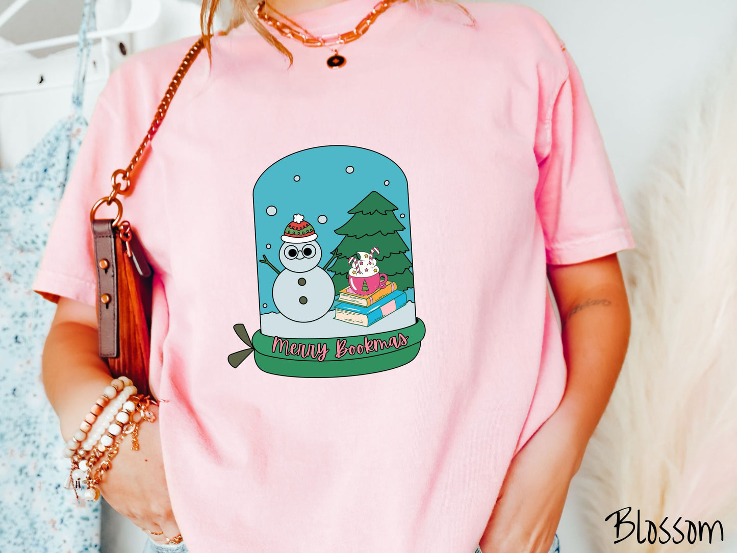 Comfort Colors Shirt, Merry Bookmas Shirt, Bookish Christmas Shirt, Book Lovers Holiday Tee, Retro Book Tee, Snowman Book, Coffee Shirt