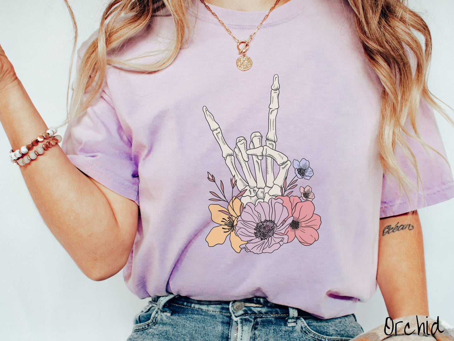 The Cozy Rocker Skeleton Shirt, Gift This Floral Shirt To Your Favorite Rockstar