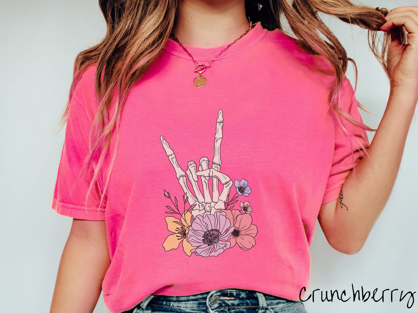 The Cozy Rocker Skeleton Shirt, Gift This Floral Shirt To Your Favorite Rockstar