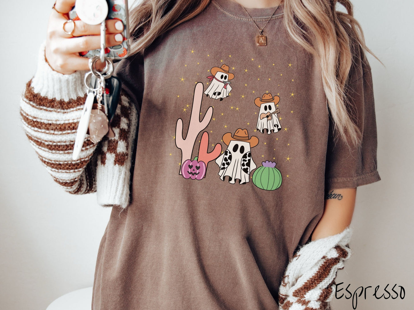 Comfort Colors Shirt, Halloween Western Ghosts Shirt, Cowboy Ghosts Shirt, Cowboy Halloween Shirt, Desert Halloween Shirt