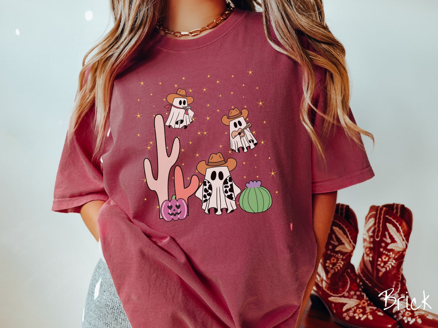 Comfort Colors Shirt, Halloween Western Ghosts Shirt, Cowboy Ghosts Shirt, Cowboy Halloween Shirt, Desert Halloween Shirt