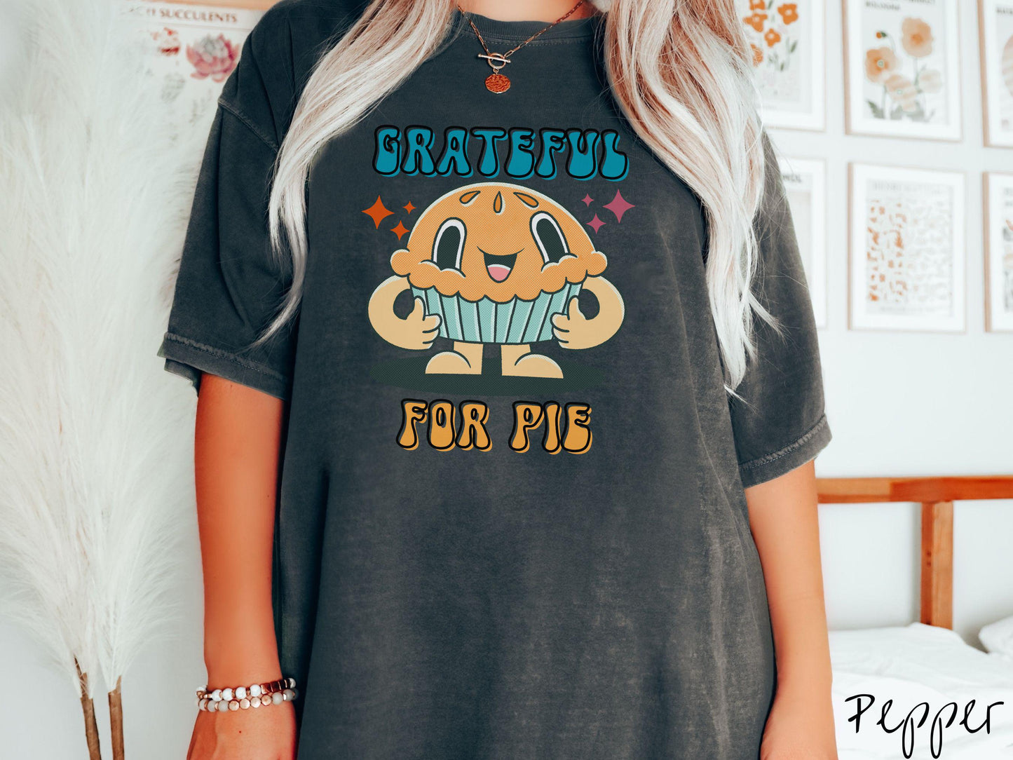 Comfort Colors Shirt, Thanksgiving Pie Shirt, Grateful for Pie Shirt, Grateful Shirt, Fall Pie Shirt, Retro Pie Thanksgiving Shirt