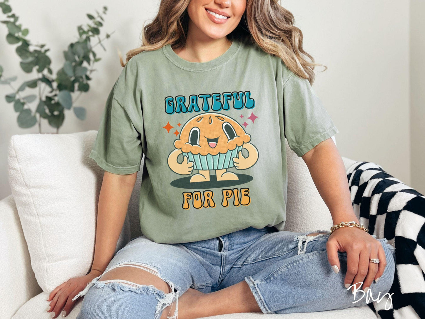 Comfort Colors Shirt, Thanksgiving Pie Shirt, Grateful for Pie Shirt, Grateful Shirt, Fall Pie Shirt, Retro Pie Thanksgiving Shirt