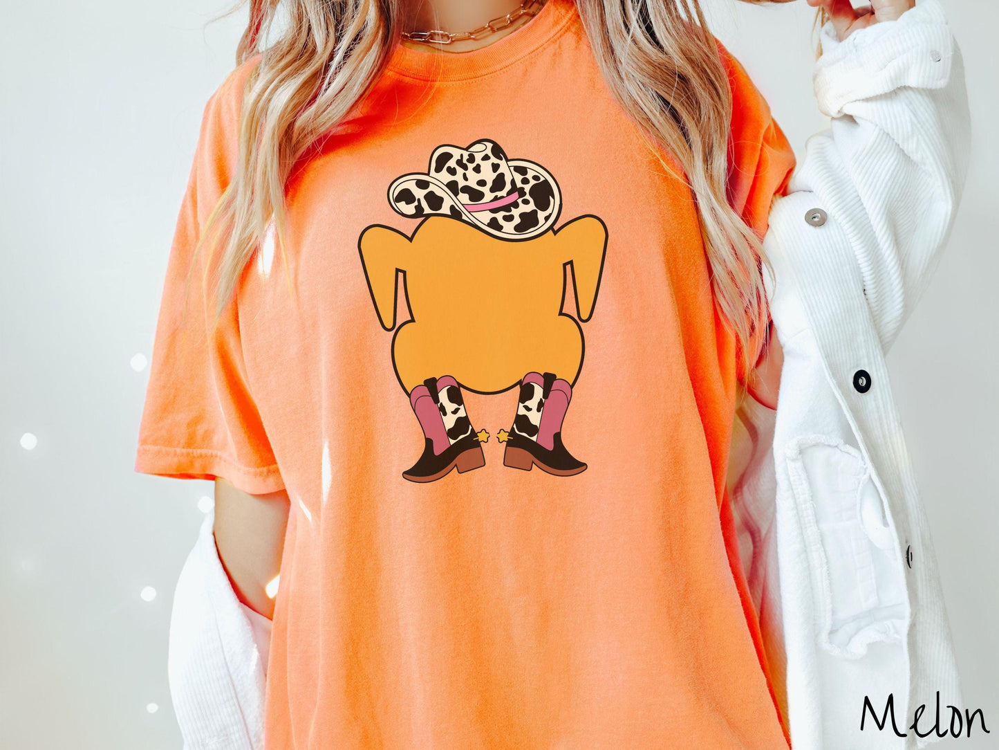 Comfort Colors Shirt, Thanksgiving Shirt, Western Thanksgiving Shirt, Turkey Cowboy, Cowboy Turkey Shirt, Cowboy Boots Thanksgiving Shirt