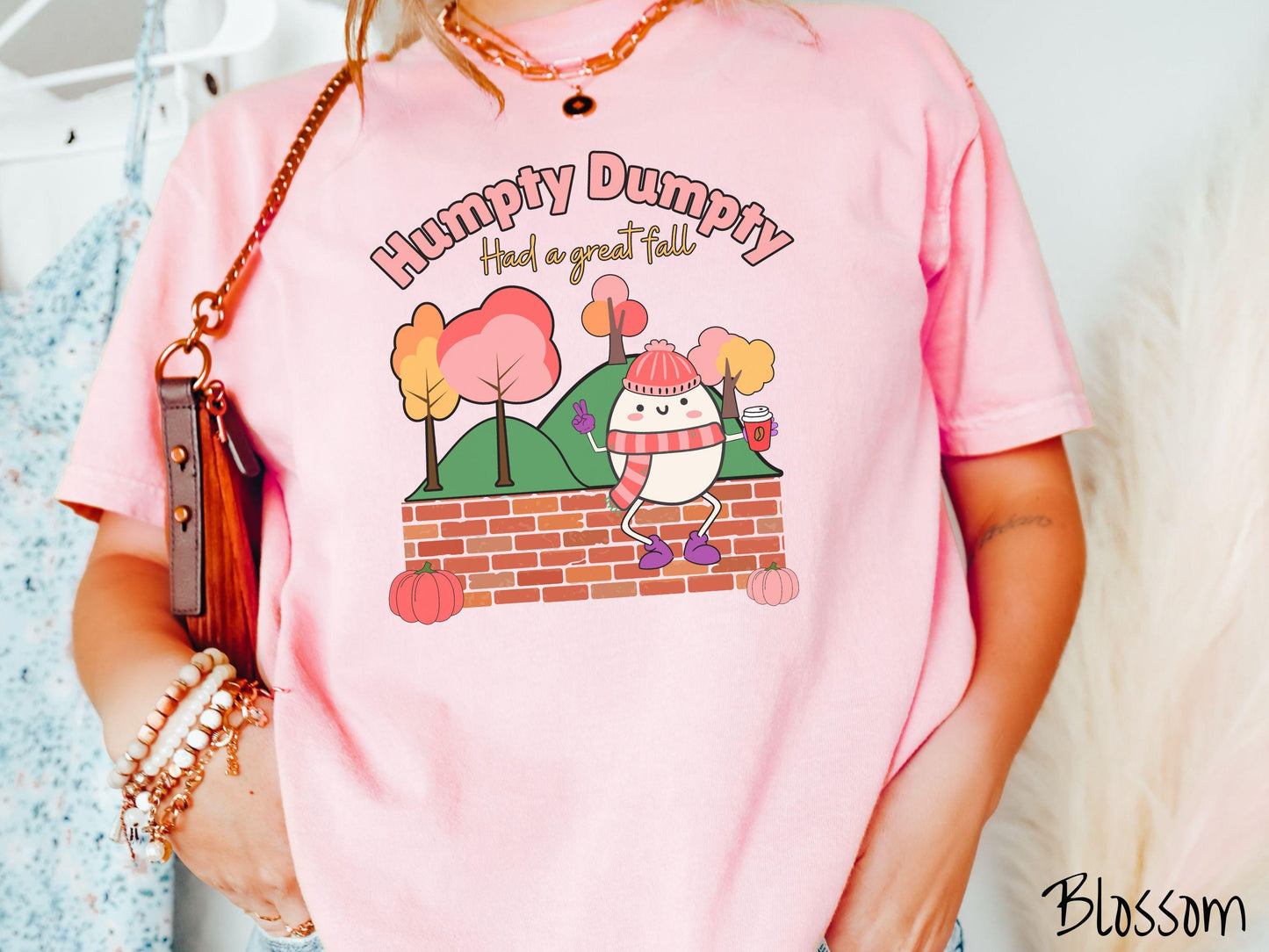 Comfort Colors Humpty Dumpty Had a Great Fall Shirt, Humpty Dumpty Shirt, Pink Autumn Shirt, Fall Coffee Tee, Thanksgiving, Halloween