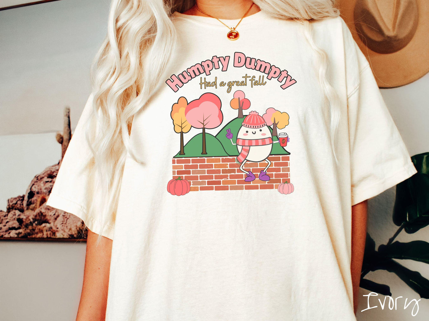 Comfort Colors Humpty Dumpty Had a Great Fall Shirt, Humpty Dumpty Shirt, Pink Autumn Shirt, Fall Coffee Tee, Thanksgiving, Halloween