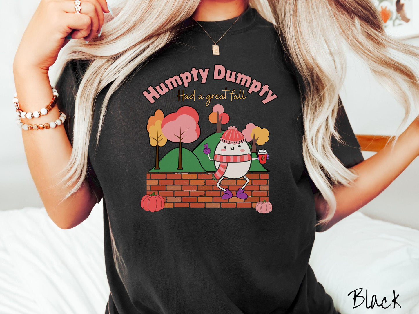 Comfort Colors Humpty Dumpty Had a Great Fall Shirt, Humpty Dumpty Shirt, Pink Autumn Shirt, Fall Coffee Tee, Thanksgiving, Halloween