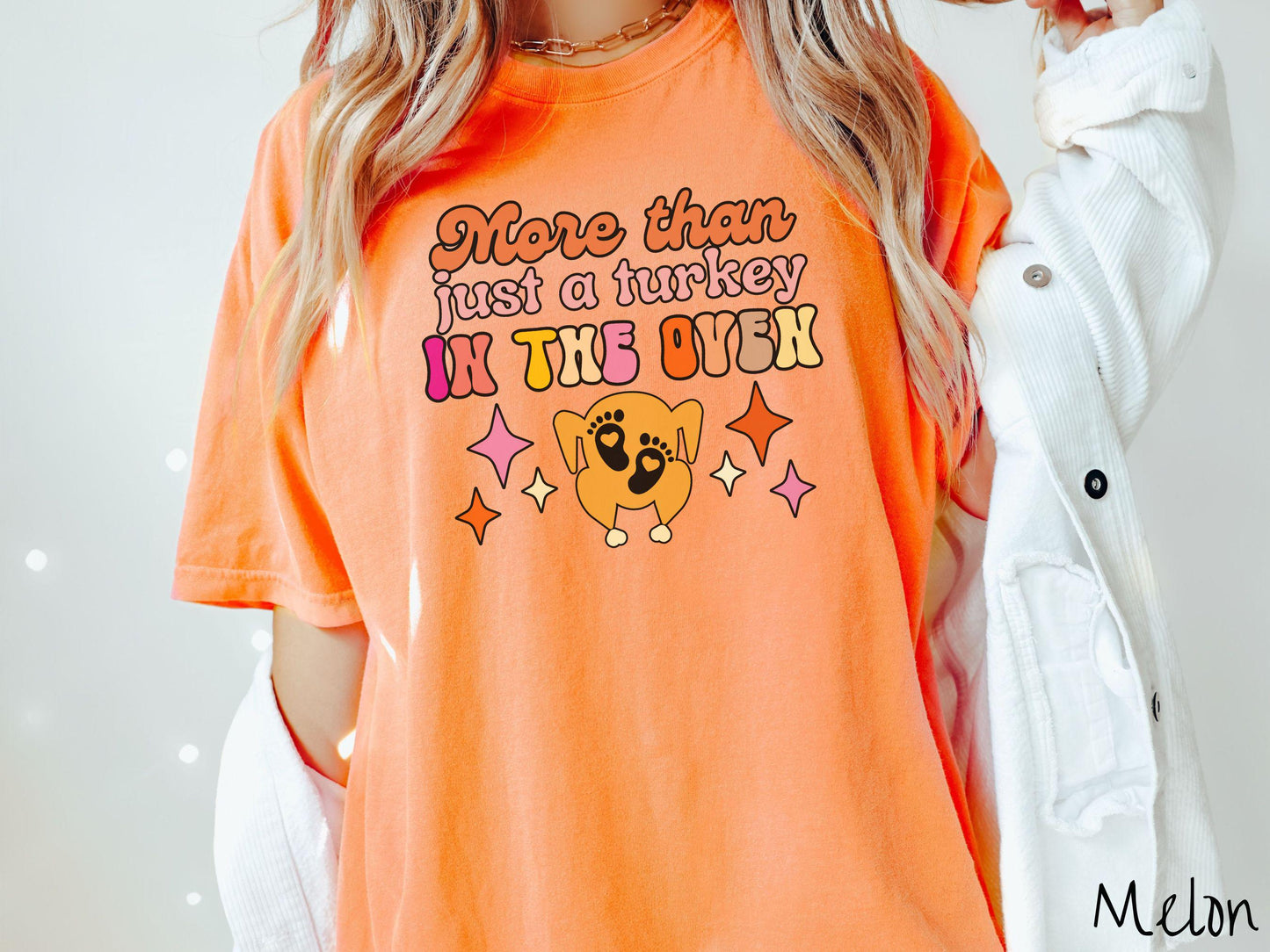Comfort Colors Shirt, Bun in Oven Shirt, More Than Turkey in Oven Shirt, Thanksgiving Pregnancy Announcement, Expecting Announcement Shirt
