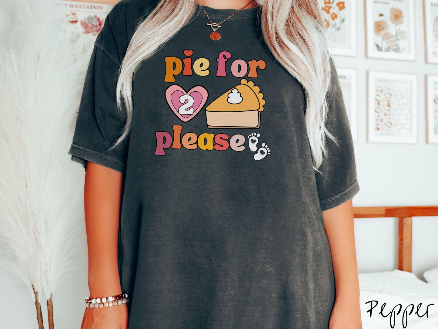 Comfort Colors Shirt, Pie for 2 Shirt, Baby Pregnancy Announcement, Thanksgiving Pregnancy Announcement, Expecting Shirt