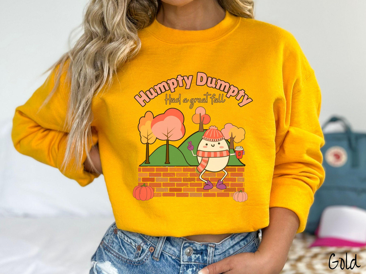 Humpty Dumpty Had a Great Fall Sweatshirt, Humpty Dumpty Shirt, Pink Autumn Shirt, Fall Coffee Tee, Season Sweater, Thanksgiving, Halloween