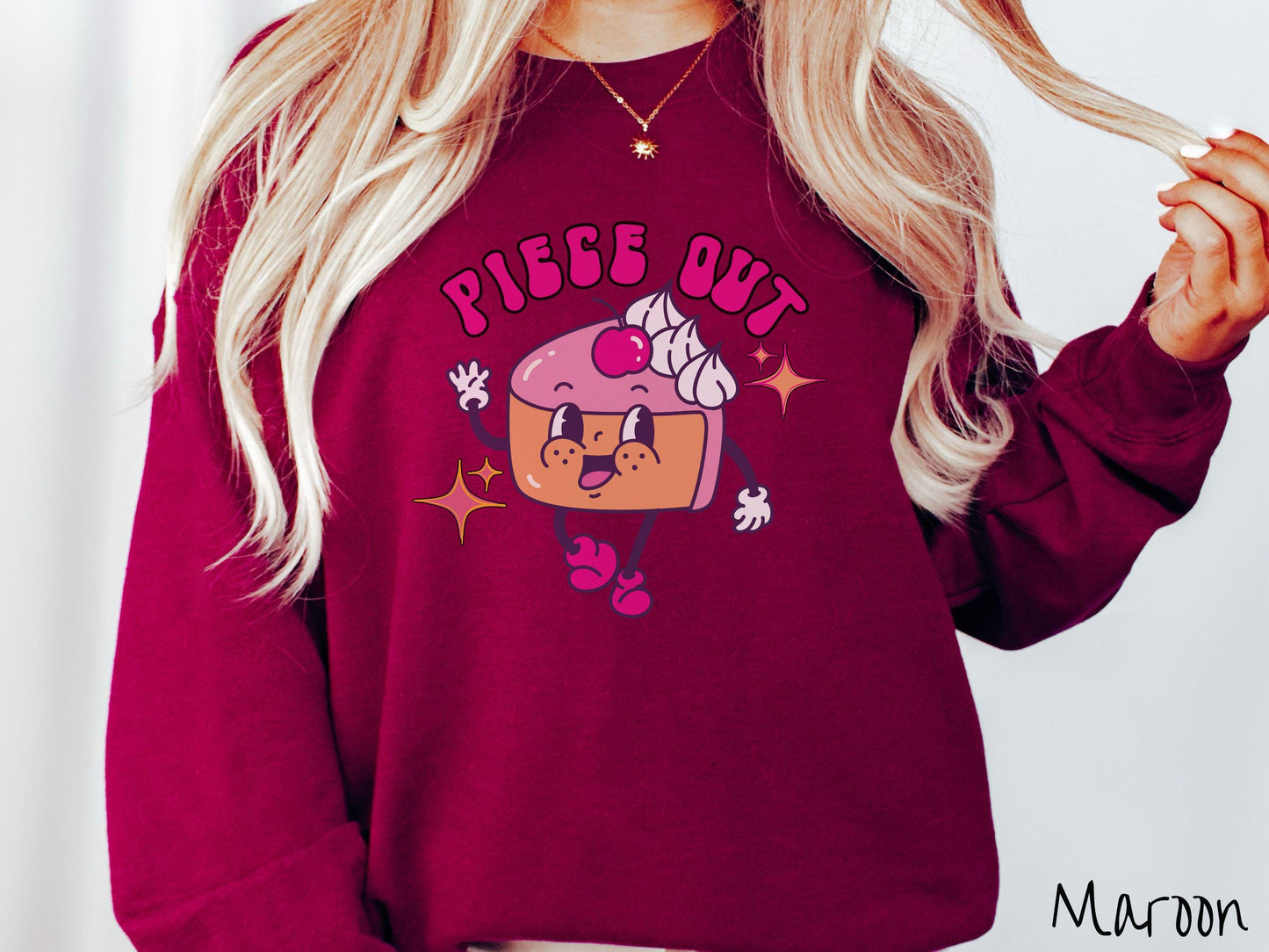 Piece Out Sweatshirt, Pie Piece Shirt, Thanksgiving Pie Sweater, Cartoon Retro Pie T-Shirt, Groovy Thanksgiving Shirt, Dessert Shirt