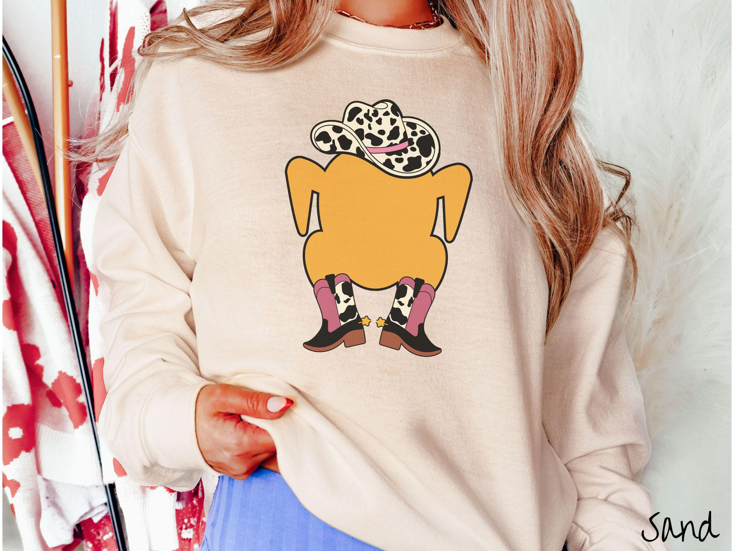 Western Cooked Turkey Thanksgiving Sweatshirt, Thanksgiving Gift, Sweater for Thanksgiving, Cowboy Thanksgiving, Rodeo Turkey Tee