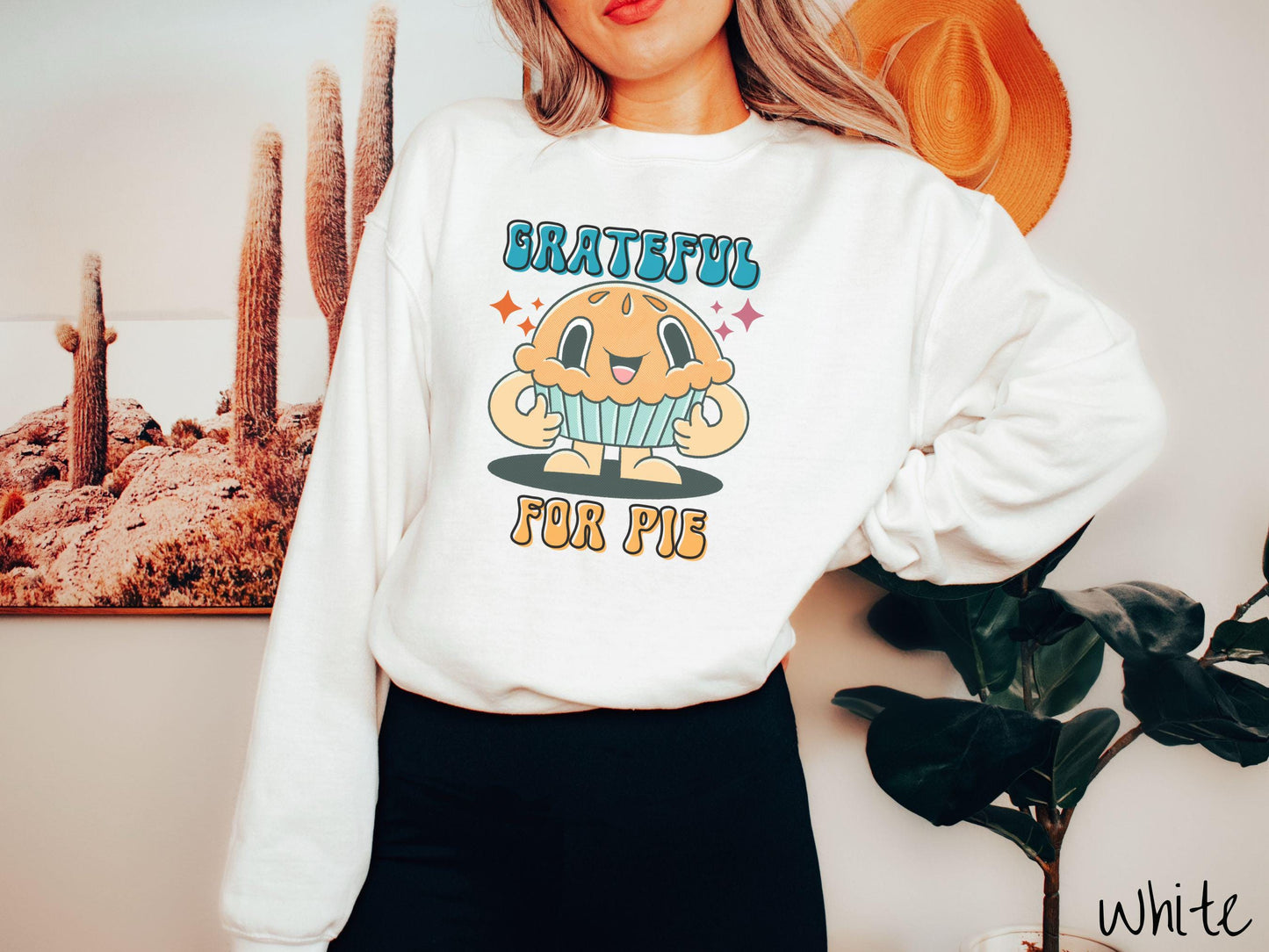 Grateful for Pie Sweatshirt, Thanksgiving Pie Tee, Turkey Day Shirt, Thanksgiving Gift, Retro Pie Shirt, Groovy Pie Sweater, Thankful Shirt