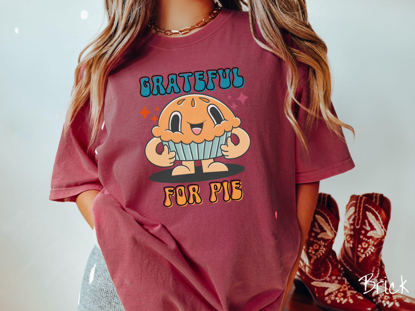 Comfort Colors Shirt, Thanksgiving Pie Shirt, Grateful for Pie Shirt, Grateful Shirt, Fall Pie Shirt, Retro Pie Thanksgiving Shirt