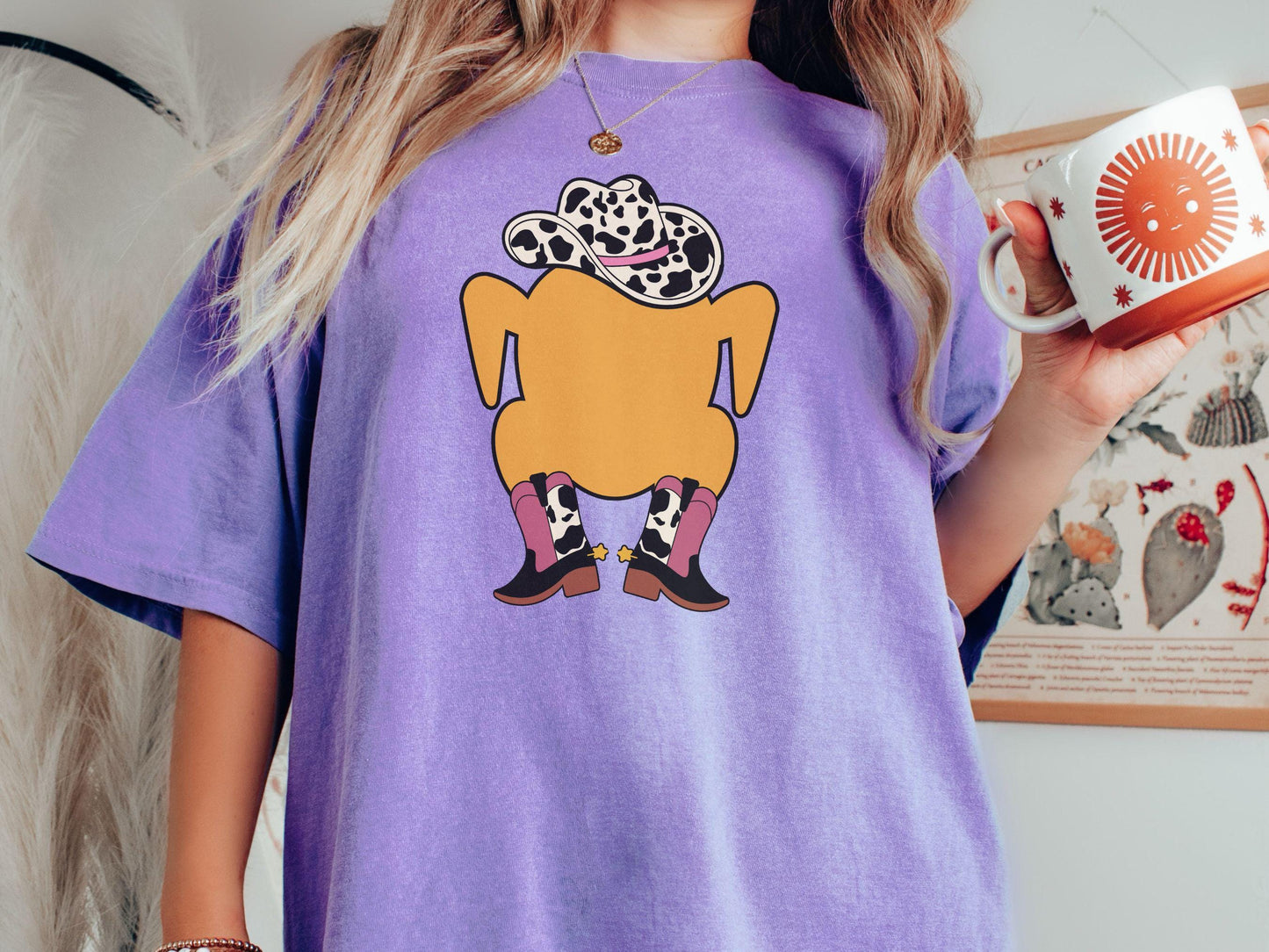 Comfort Colors Shirt, Thanksgiving Shirt, Western Thanksgiving Shirt, Turkey Cowboy, Cowboy Turkey Shirt, Cowboy Boots Thanksgiving Shirt